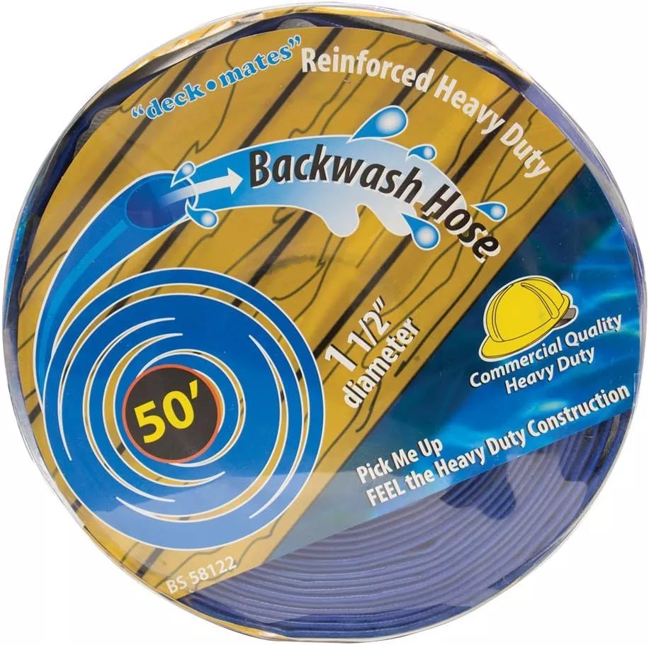1.5" x 50' Commercial Backwash Hose – Heavy-Duty Pool Discharge Hose (
