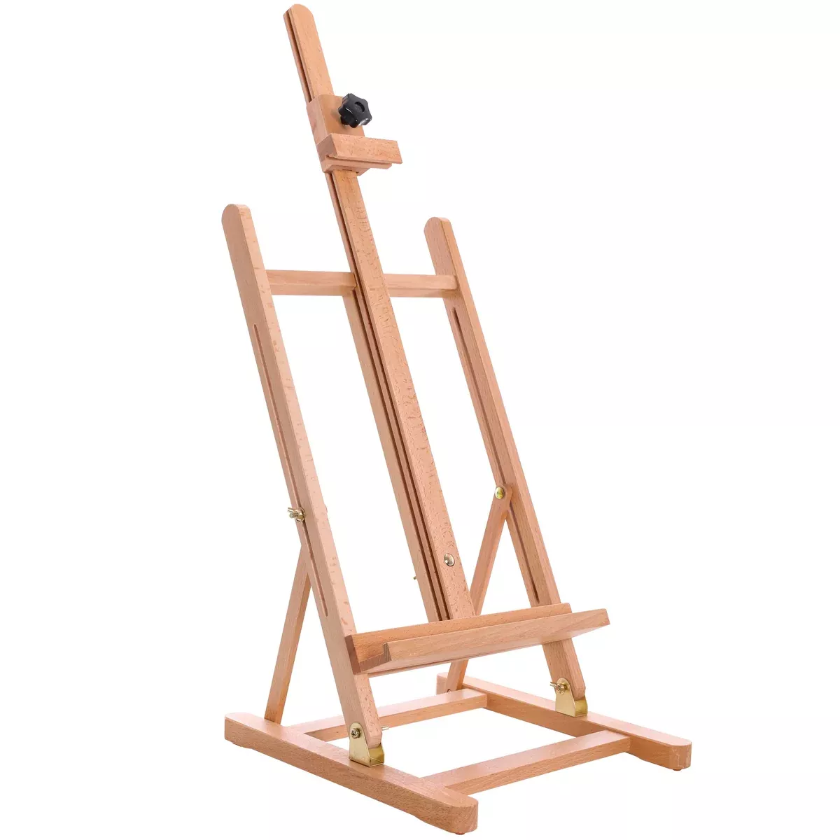 Medium Wooden H-Frame Studio Tabletop Easel - Adjustable Stand, Holds Up To 27" Canvas, Portable Table Top Easel for Painting