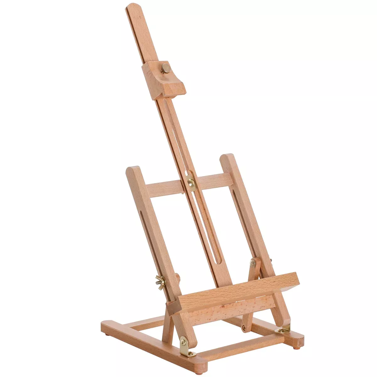 Small Wooden Studio H Frame Easel with Storage Tray - Holds Canvas up to 16" - Adjustable Beechwood Artist Easel for Painting, Art Display Stand, Paint Sketch